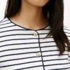 T-shirt cardigan in cotone interlock a righe T-shirt cardigan in cotone interlock a righe