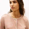 T-shirt cardigan in cotone interlock a righe T-shirt cardigan in cotone interlock a righe