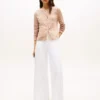 T-shirt cardigan in cotone interlock a righe T-shirt cardigan in cotone interlock a righe