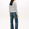 T-shirt cardigan in cotone interlock a righe T-shirt cardigan in cotone interlock a righe