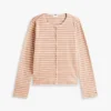 T-shirt cardigan in cotone interlock a righe T-shirt cardigan in cotone interlock a righe