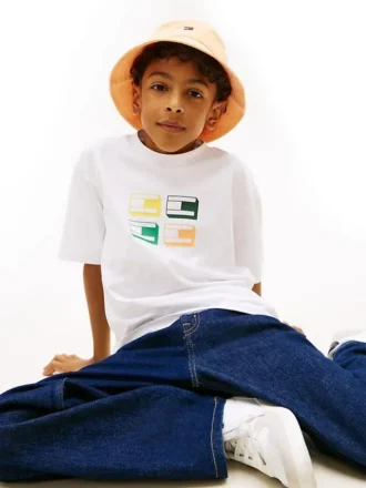 T-shirt con grafica 3D del logo per bambini