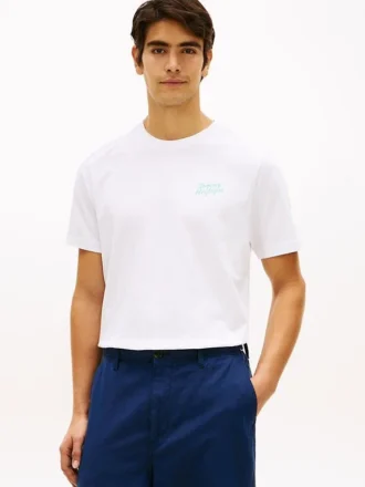 T-shirt con grafica di una palma sul retro
