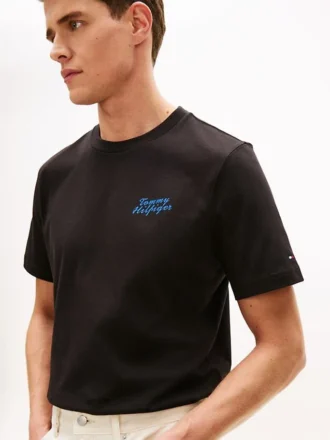 T-shirt con grafica di una palma sul retro
