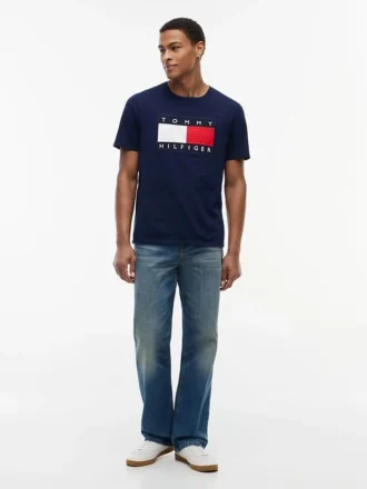 T-shirt con grande logo bandiera