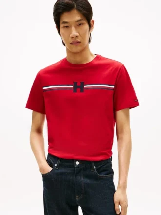 T-shirt con la classica striscia a H