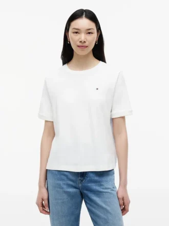 T-shirt con lacci sul retro in tessuto misto