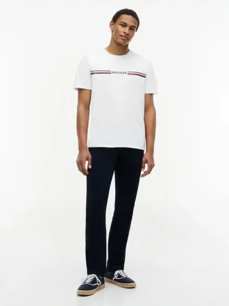 T-shirt con logo a righe Hilfiger