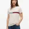 T-shirt con logo a strisce e bandiera ricamato T-shirt con logo a strisce e bandiera ricamato