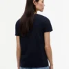 T-shirt con logo a strisce e bandiera ricamato T-shirt con logo a strisce e bandiera ricamato