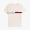 T-shirt con logo a strisce e bandiera ricamato T-shirt con logo a strisce e bandiera ricamato