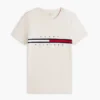 T-shirt con logo a strisce e bandiera ricamato T-shirt con logo a strisce e bandiera ricamato