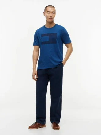 T-shirt con logo bandiera tinta indaco