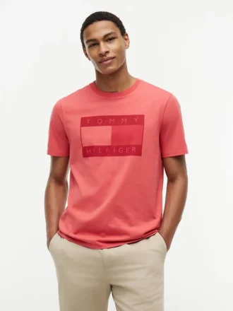 T-shirt con logo bandiera tono su tono