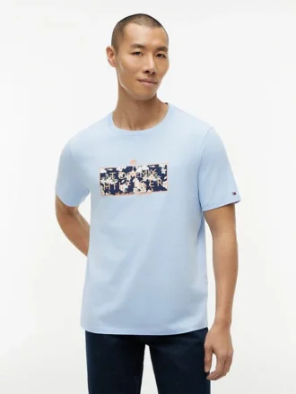 T-shirt con logo floreale tropicale