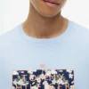 T-shirt con logo floreale tropicale T-shirt con logo floreale tropicale