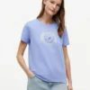 T-shirt con logo foglia d’alloro laminato T-shirt con logo foglia d’alloro laminato