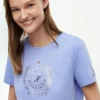 T-shirt con logo foglia d’alloro laminato T-shirt con logo foglia d’alloro laminato