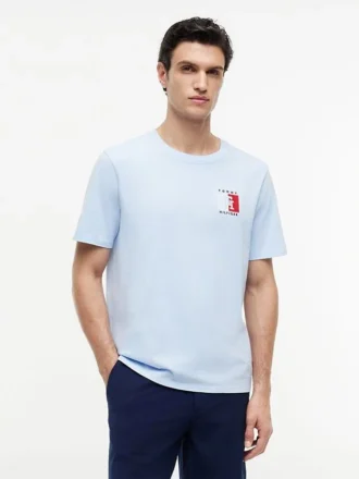T-shirt con logo monogramma a blocchi di colore