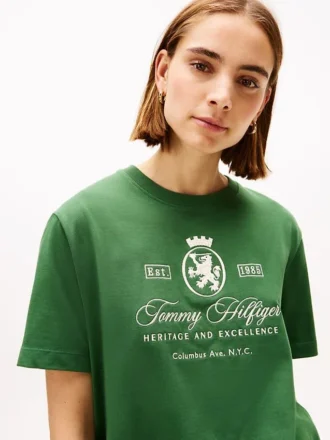 T-shirt con logo Script Crest ricamato