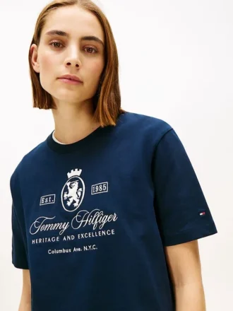 T-shirt con logo Script Crest ricamato