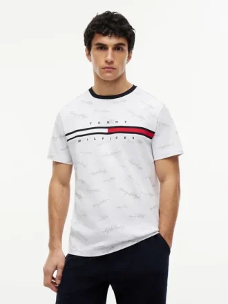 T-shirt con logo Signature Flag Stripe