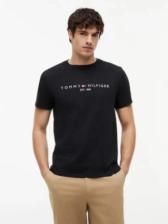 T-shirt con logo Tommy ricamato