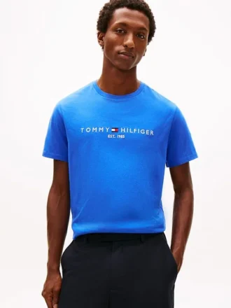 T-shirt con logo Tommy ricamato