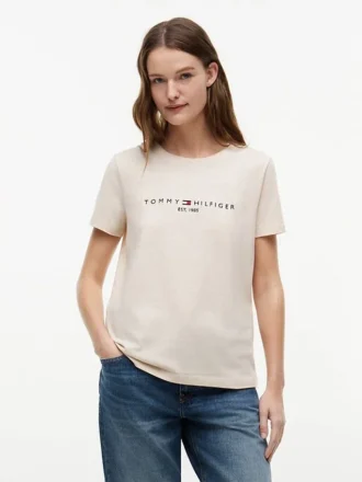 T-shirt con logo Tommy ricamato