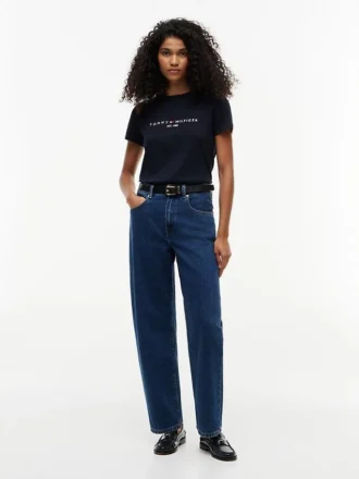 T-shirt con logo Tommy ricamato