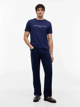 T-shirt con logo Tommy ricamato