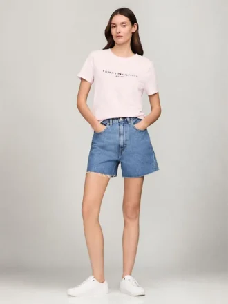 T-shirt con logo Tommy ricamato