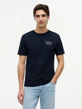 T-shirt con logo Wavy Flag sul retro