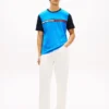 T-shirt con maniche a contrasto e logo bandiera