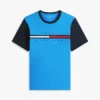 T-shirt con maniche a contrasto e logo bandiera