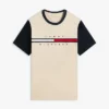 T-shirt con maniche a contrasto e logo bandiera