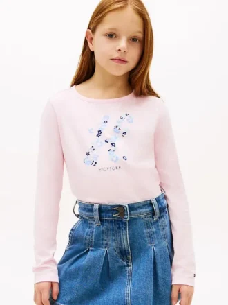T-shirt con monogramma floreale per bambini T-shirt con monogramma floreale per bambini