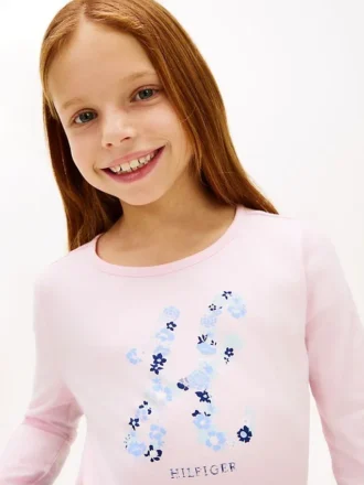T-shirt con monogramma floreale per bambini T-shirt con monogramma floreale per bambini