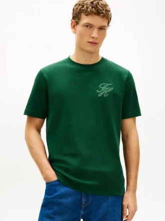 T-shirt con monogramma in stile calligrafico
