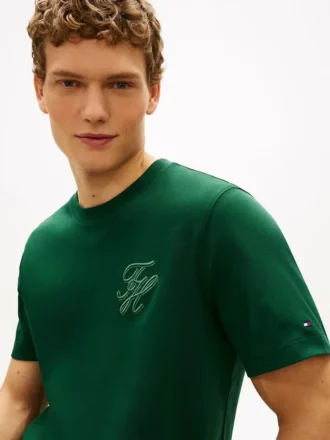 T-shirt con monogramma in stile calligrafico