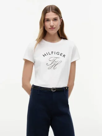T-shirt con monogramma in stile Gingham