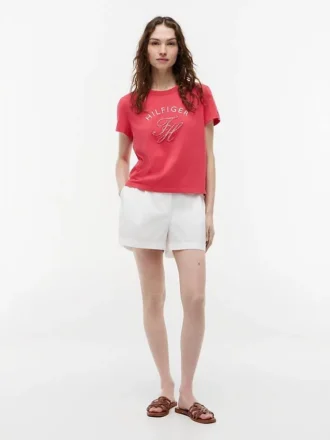 T-shirt con monogramma in stile Gingham