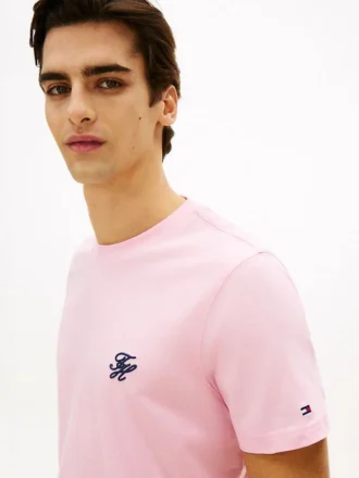 T-shirt con monogramma ricamato
