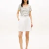T-shirt con scollo rotondo in misto lino T-shirt con scollo rotondo in misto lino