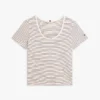T-shirt con scollo rotondo in misto lino T-shirt con scollo rotondo in misto lino