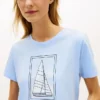T-shirt con stampa barca a vela T-shirt con stampa barca a vela