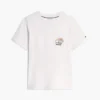 T-shirt con tasca e logo bandiera floreale T-shirt con tasca e logo bandiera floreale