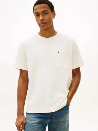 T-shirt con tasca in jersey a rete