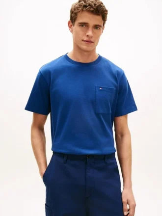 T-shirt con tasca in jersey a rete
