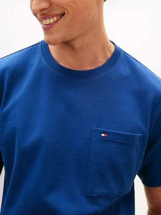 T-shirt con tasca in jersey a rete